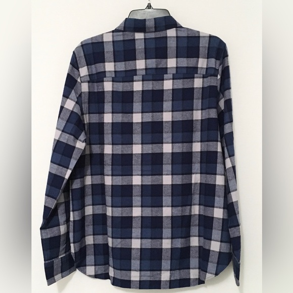 Impact Collection United by Blue Womens L Blue Long Sleeve Button Flannel Shirt - Picture 2 of 9
